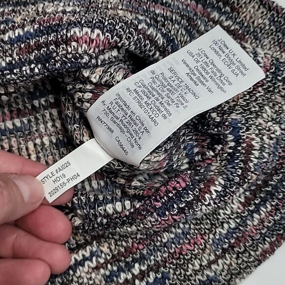 Madewell Pink Blue Black White Mottled Cropped Knit Multicolor Sweater M (A0023) - Picture 9 of 10